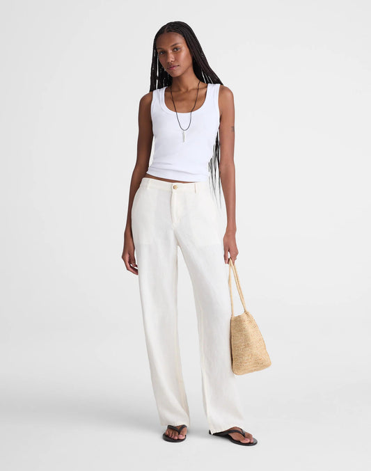 Madewell The Zoe Relaxed Straight Pant in 100% Linen