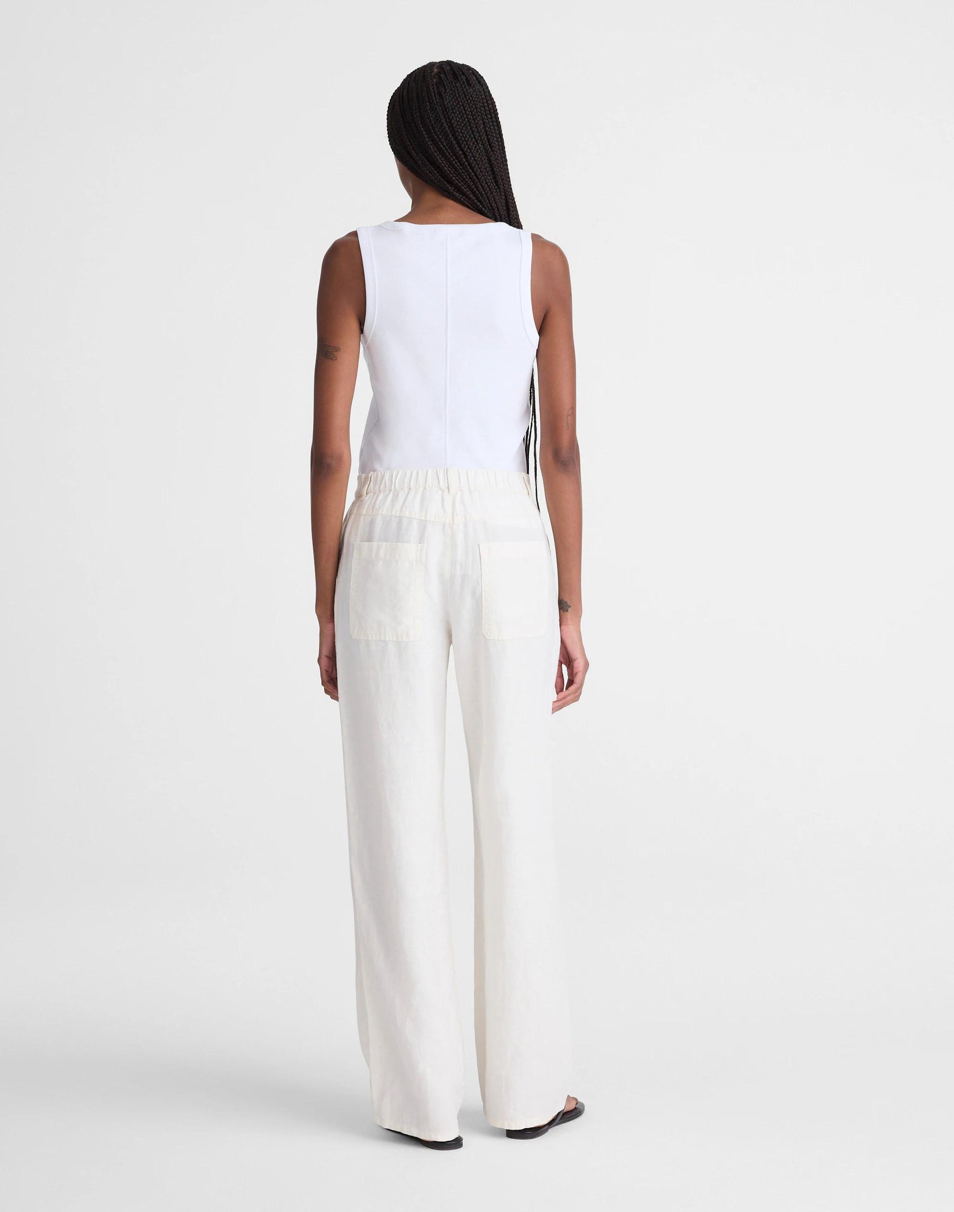 Madewell The Zoe Relaxed Straight Pant in 100% Linen