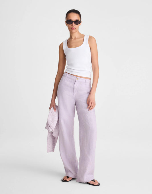 Madewell The Zoe Relaxed Straight Pant in 100% Linen