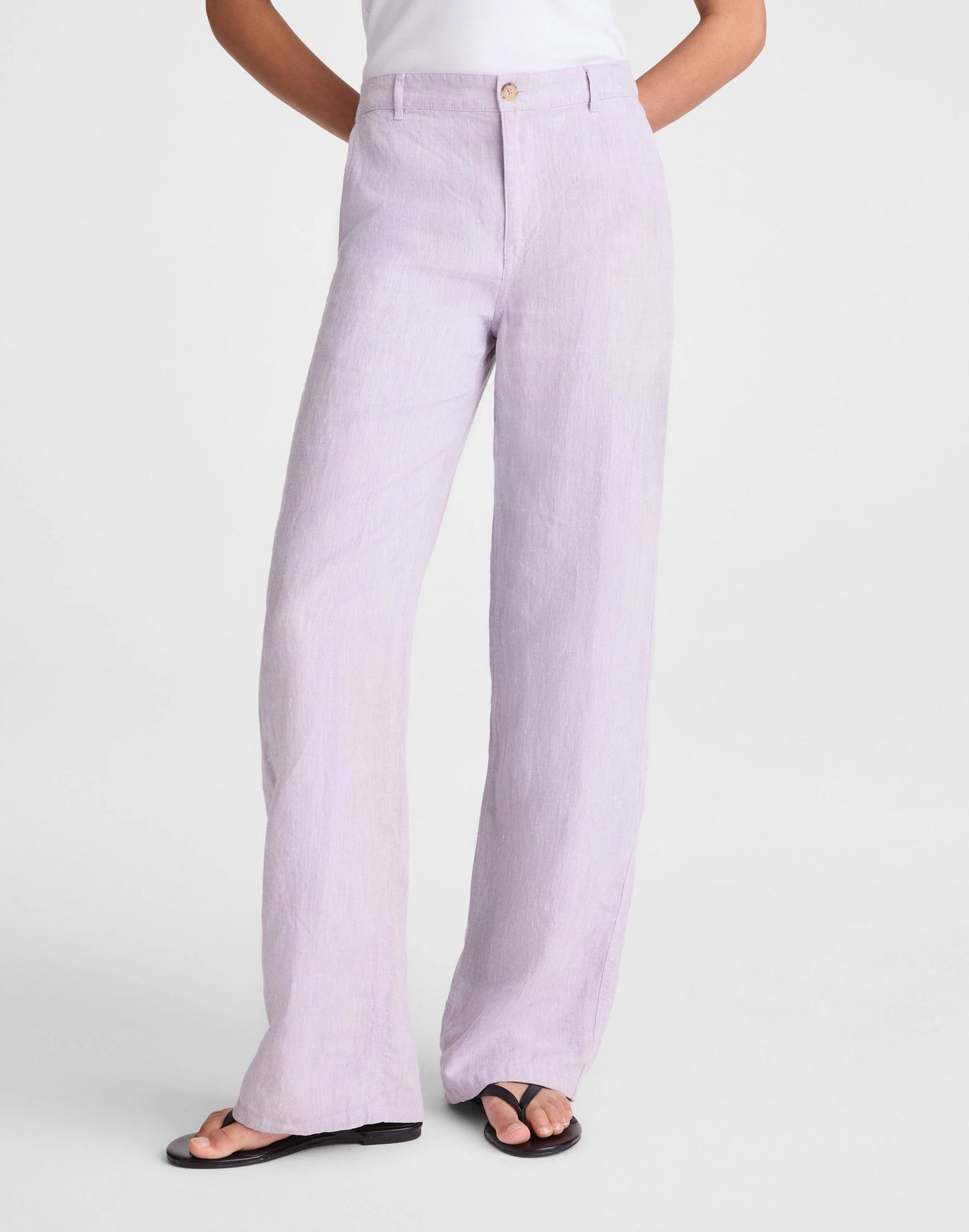 Madewell The Zoe Relaxed Straight Pant in 100% Linen