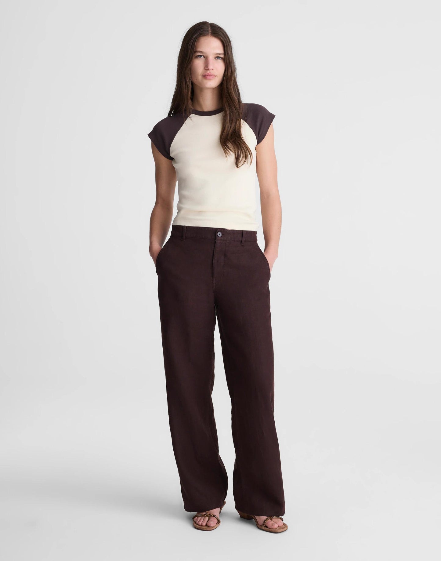 Madewell The Zoe Relaxed Straight Pant in 100% Linen