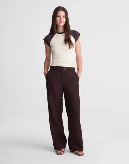 Madewell The Zoe Relaxed Straight Pant in 100% Linen