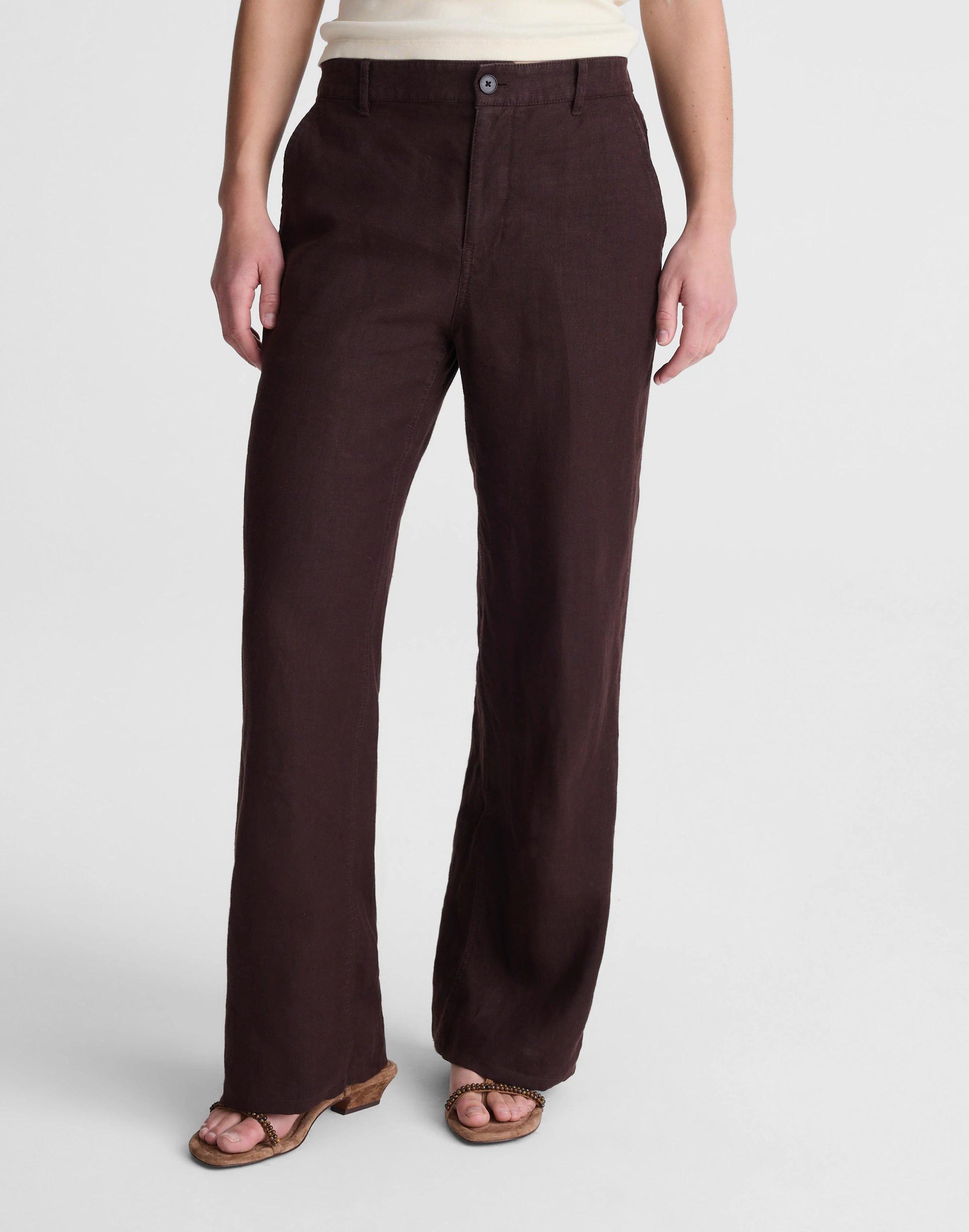 Madewell The Zoe Relaxed Straight Pant in 100% Linen