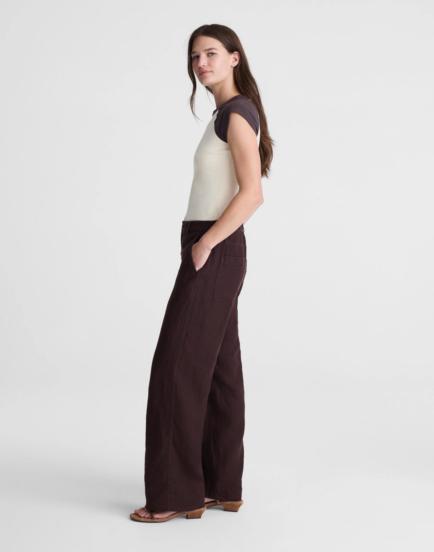 Madewell The Zoe Relaxed Straight Pant in 100% Linen