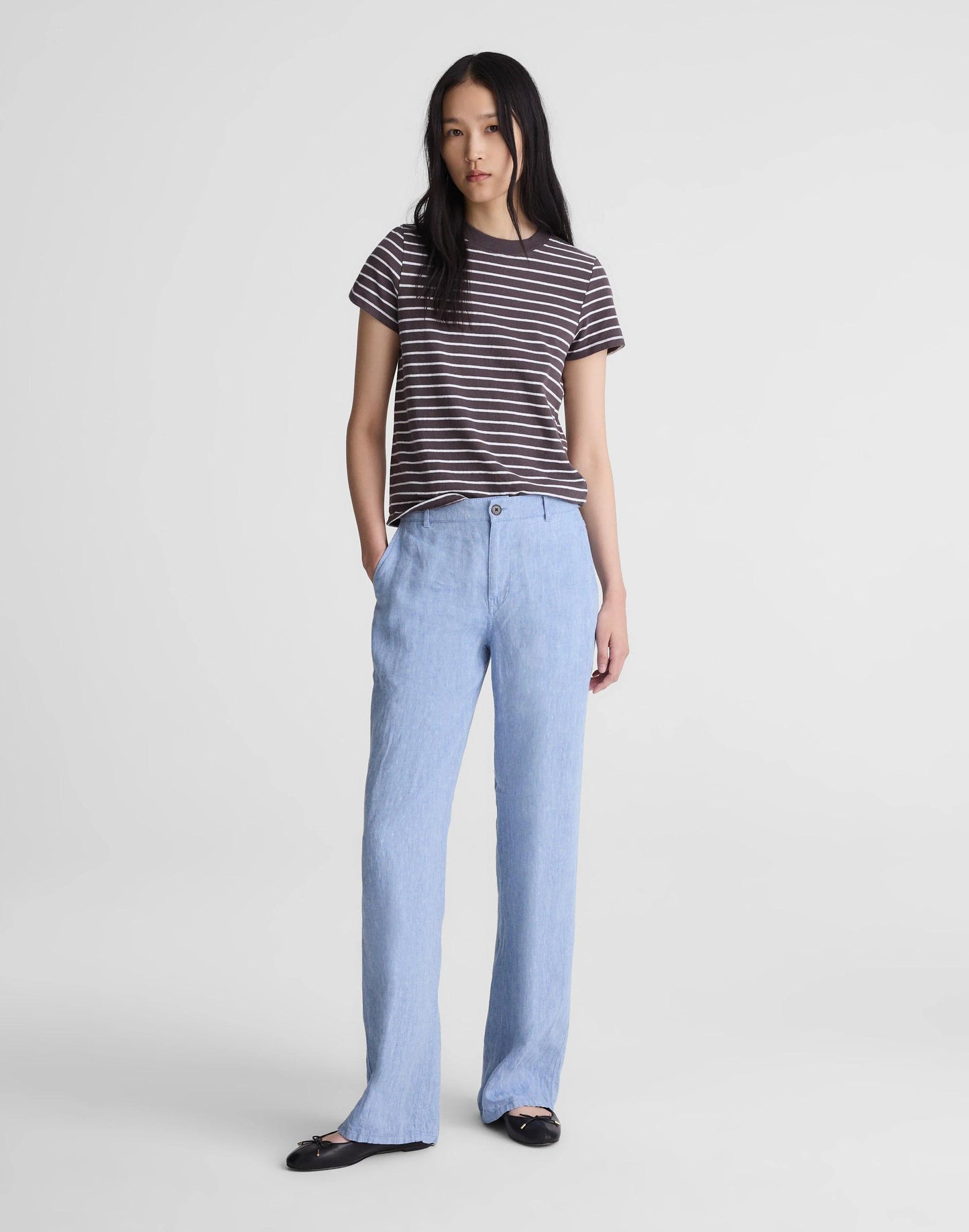 Madewell The Zoe Relaxed Straight Pant in 100% Linen