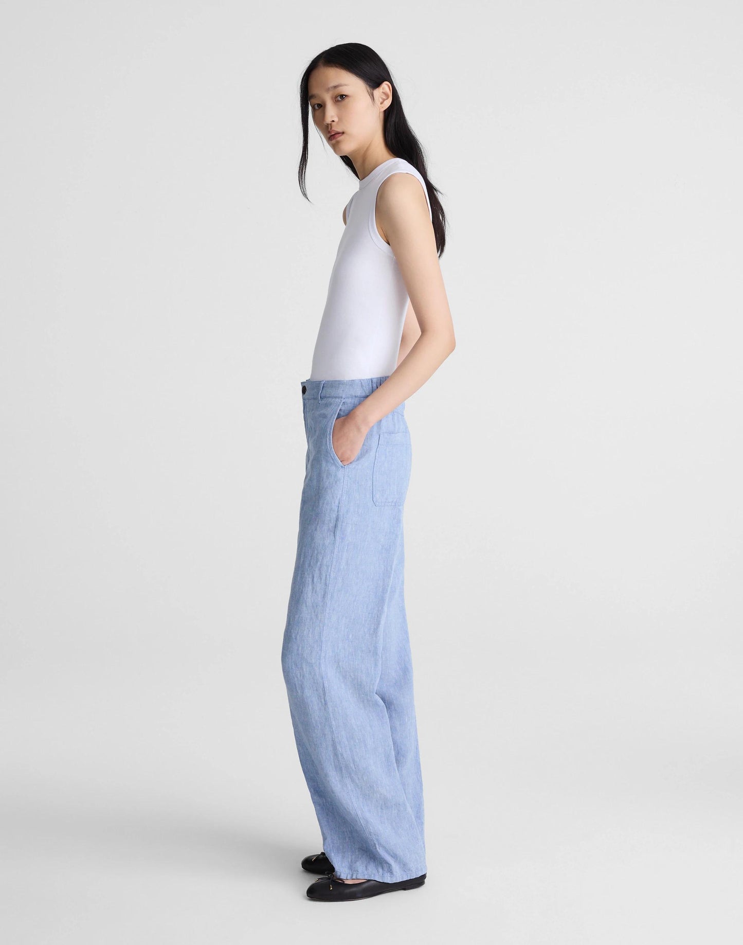 Madewell The Zoe Relaxed Straight Pant in 100% Linen