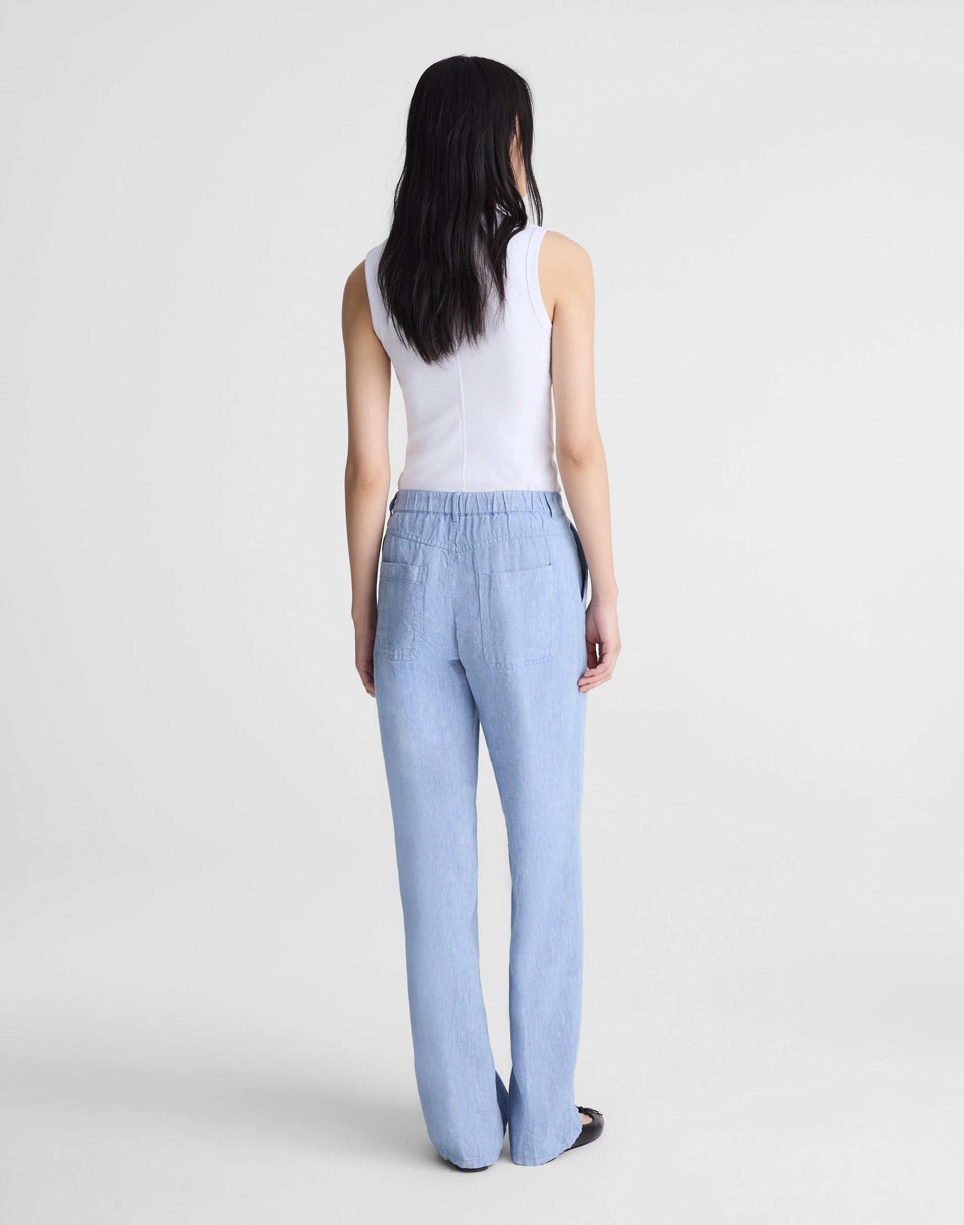 Madewell The Zoe Relaxed Straight Pant in 100% Linen