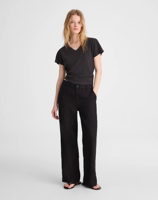 Madewell The Zoe Relaxed Straight Pant in 100% Linen