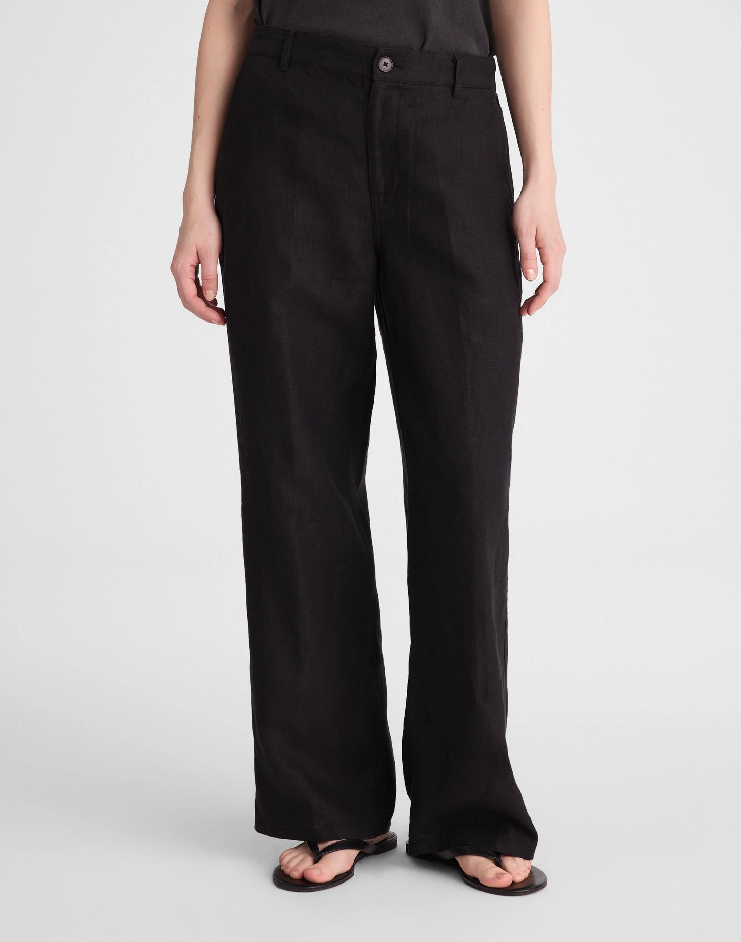 Madewell The Zoe Relaxed Straight Pant in 100% Linen