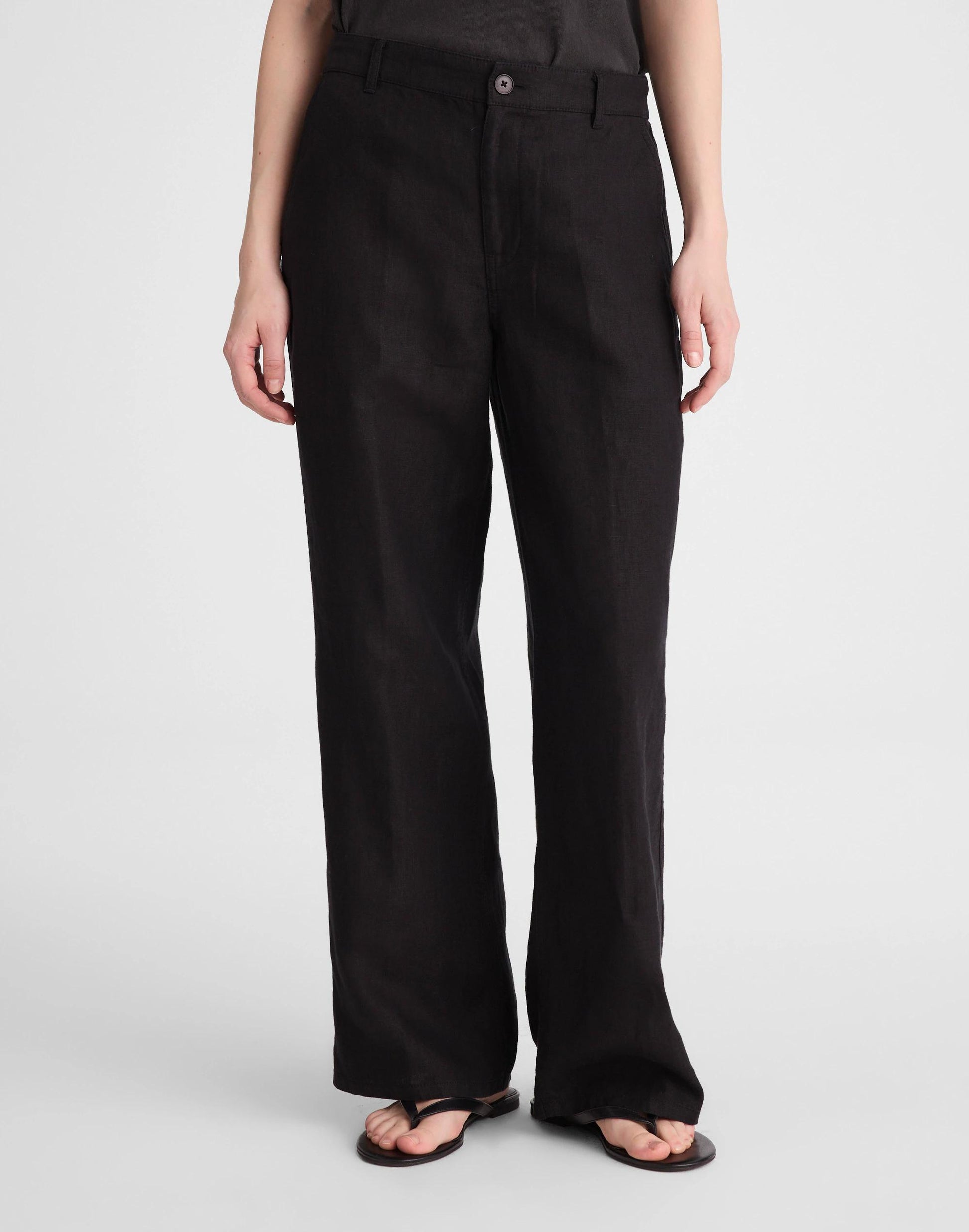 Madewell The Zoe Relaxed Straight Pant in 100% Linen