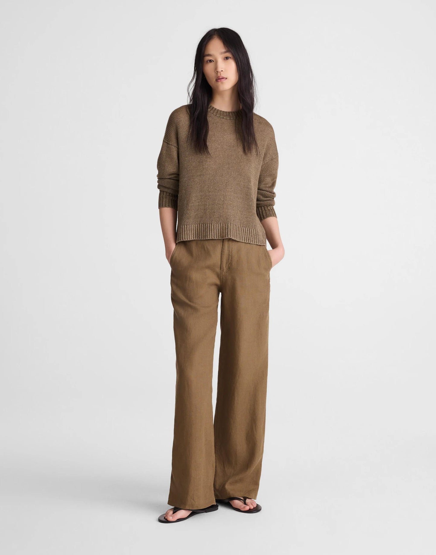 Madewell The Zoe Relaxed Straight Pant in 100% Linen