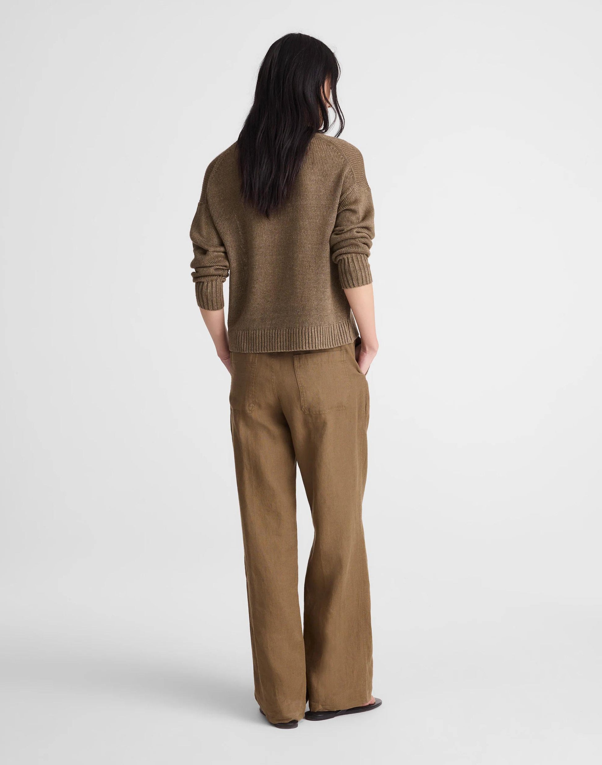 Madewell The Zoe Relaxed Straight Pant in 100% Linen