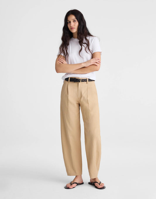 Madewell The Barrel-Leg Pant in Drapey Twill