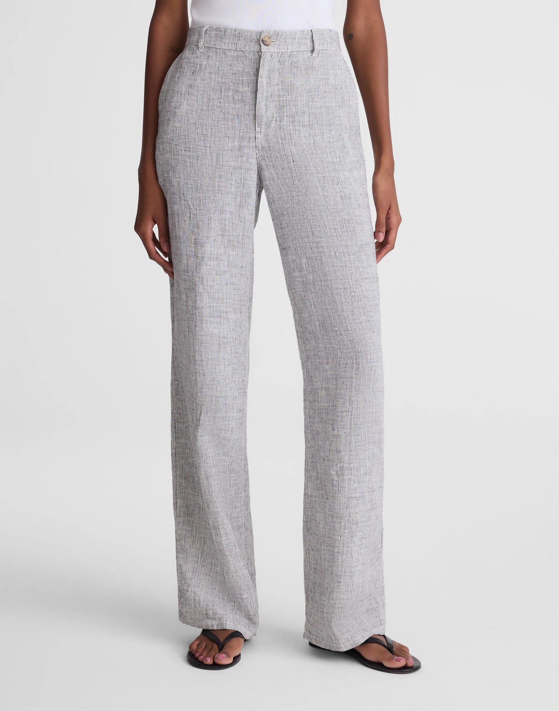 Madewell The Zoe Relaxed Straight Pant in 100% Linen
