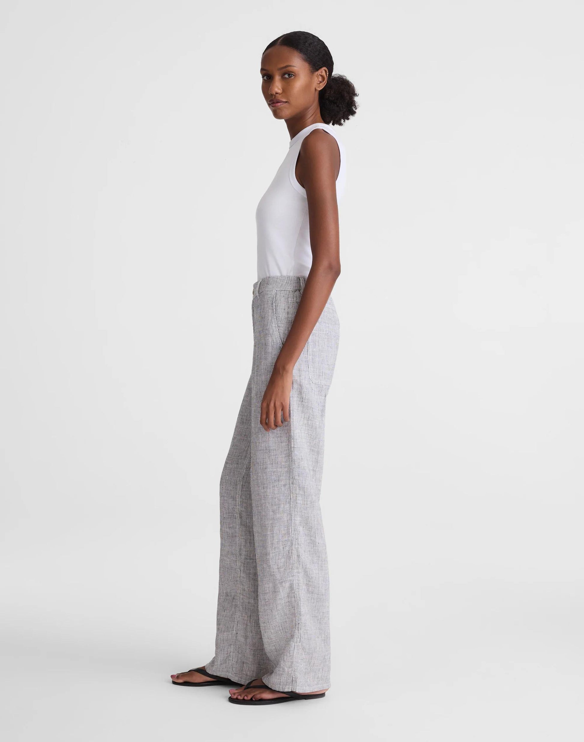 Madewell The Zoe Relaxed Straight Pant in 100% Linen