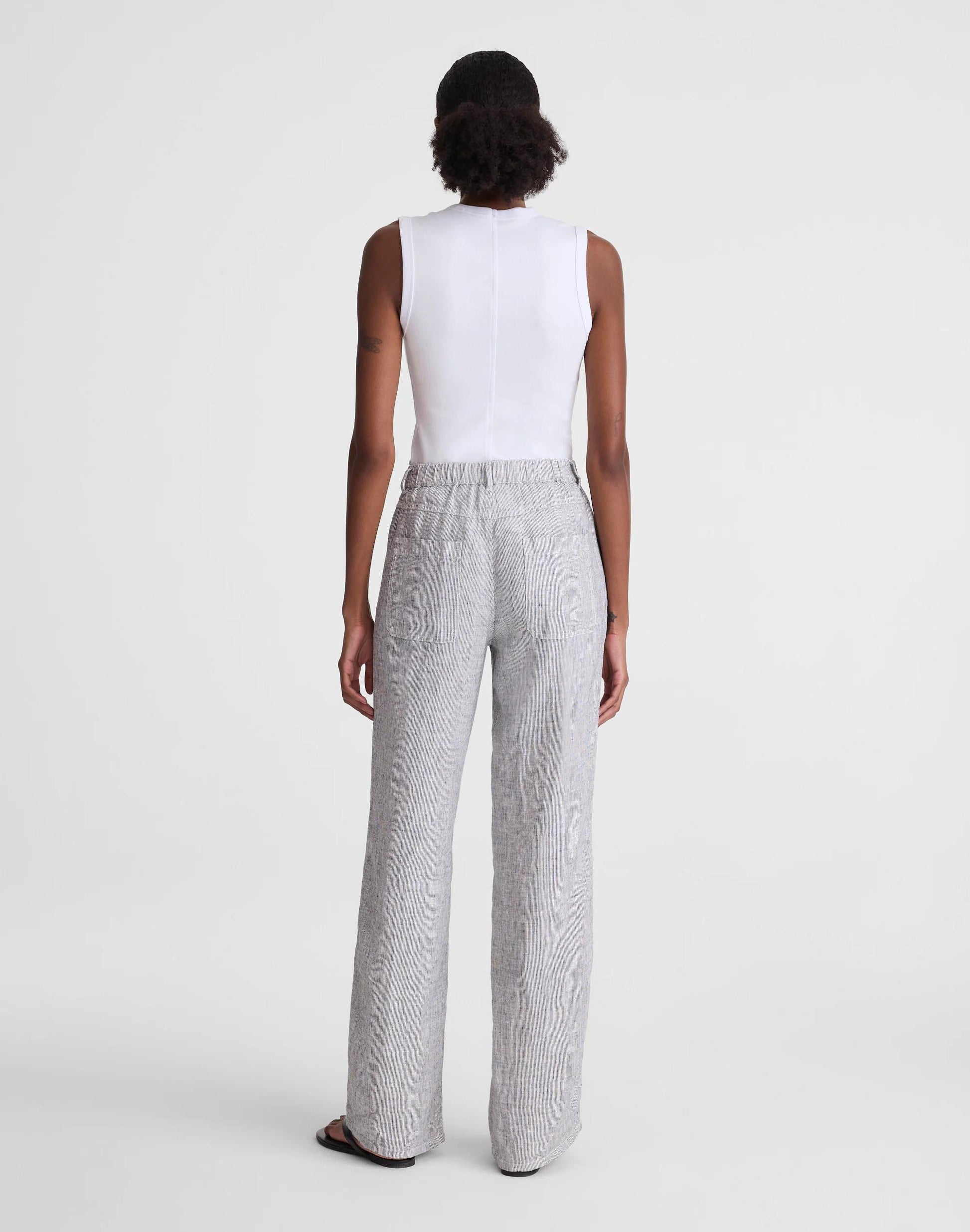 Madewell The Zoe Relaxed Straight Pant in 100% Linen