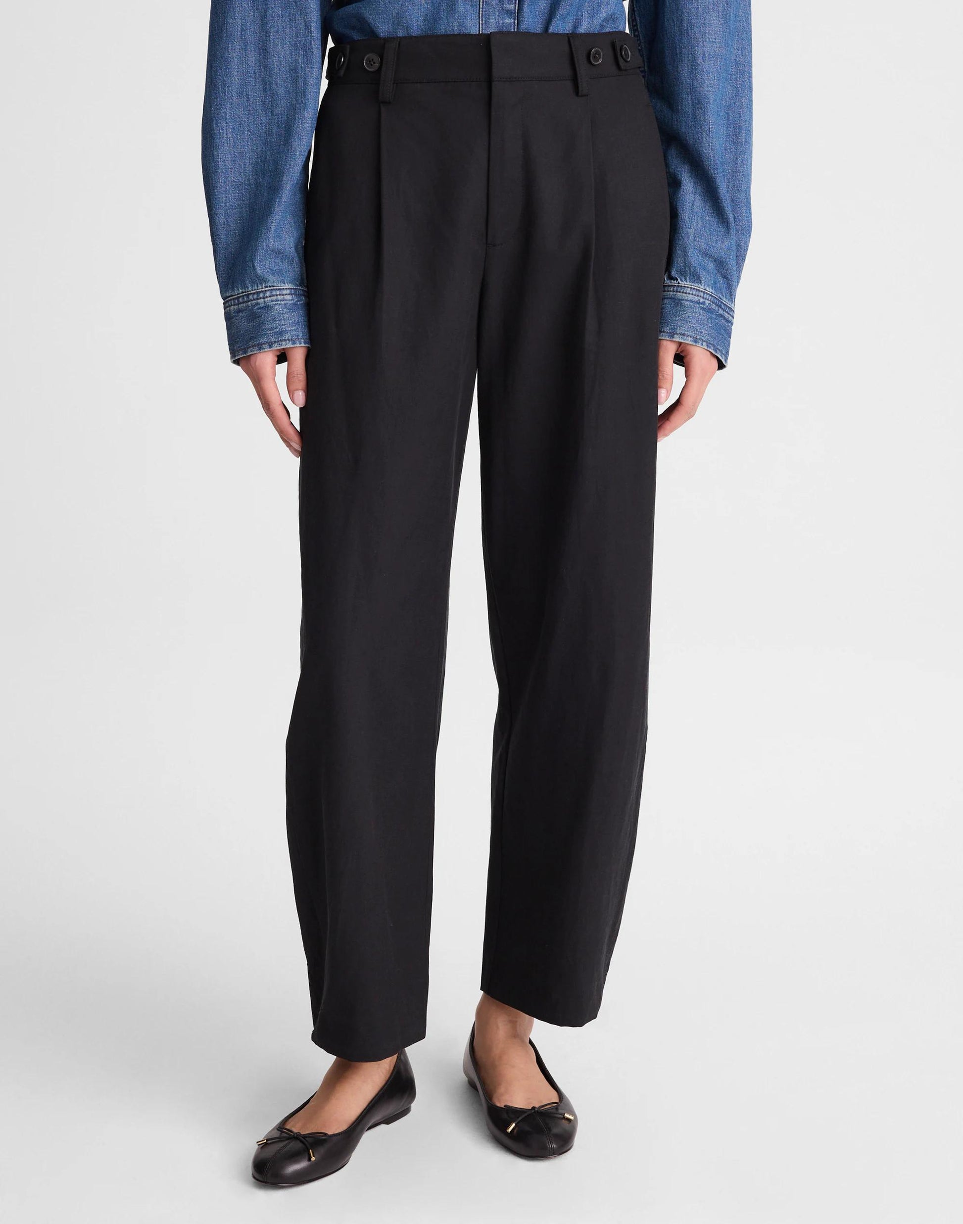 Madewell The Barrel-Leg Pant in Drapey Twill