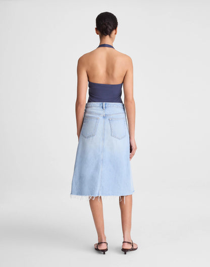 Madewell Denim Midi Skirt in Foster Wash