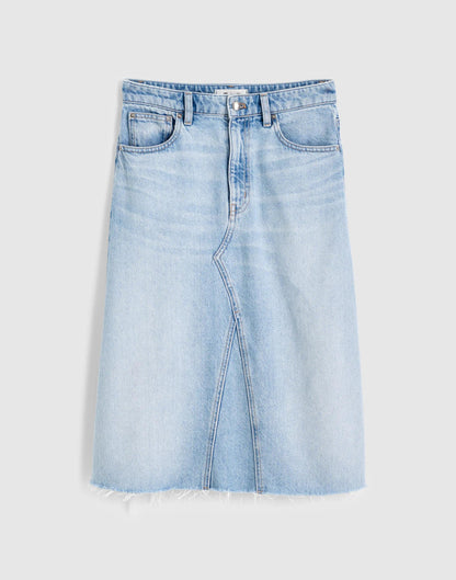 Madewell Denim Midi Skirt in Foster Wash