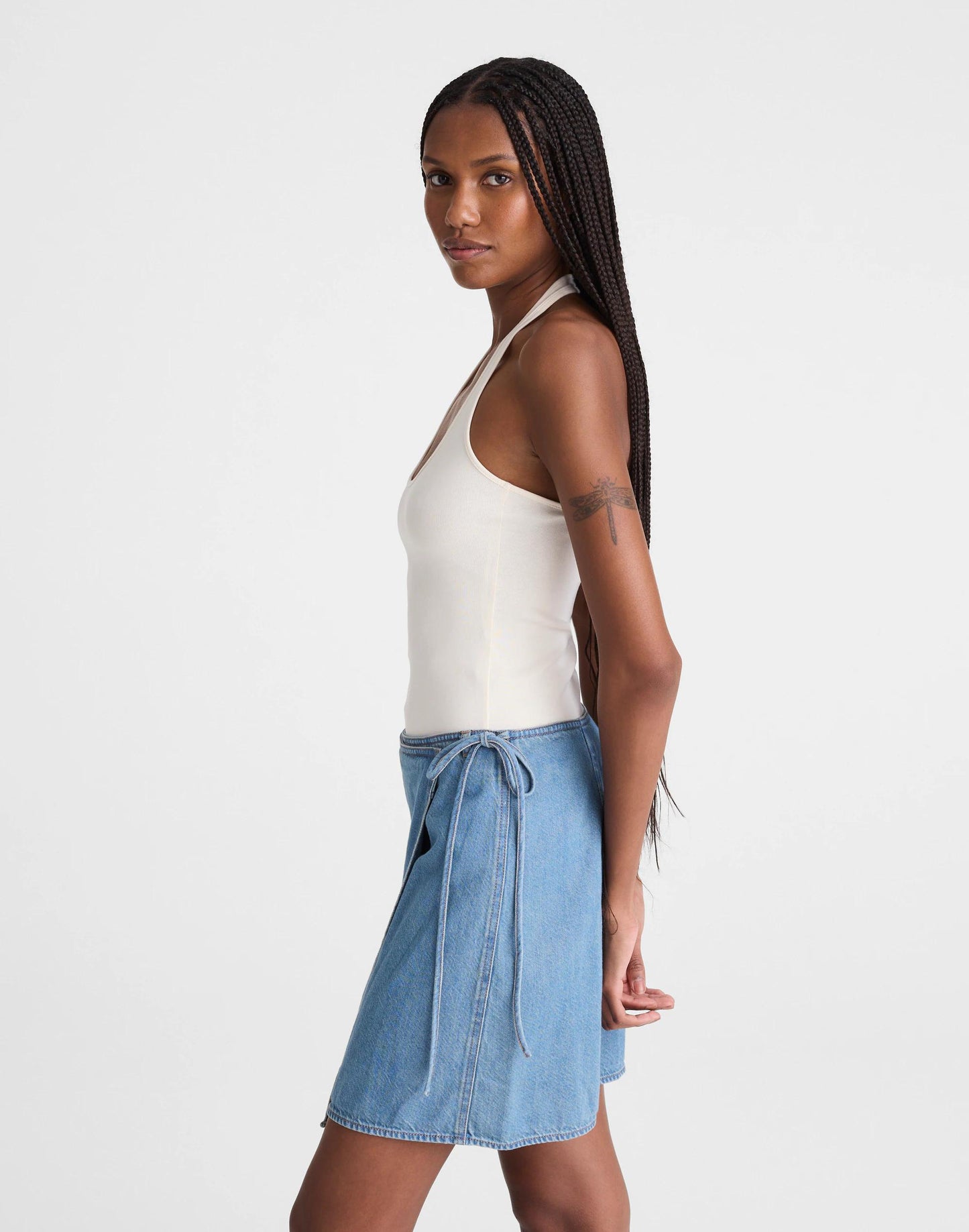 Madewell Airy Denim Wrap Mini Skirt