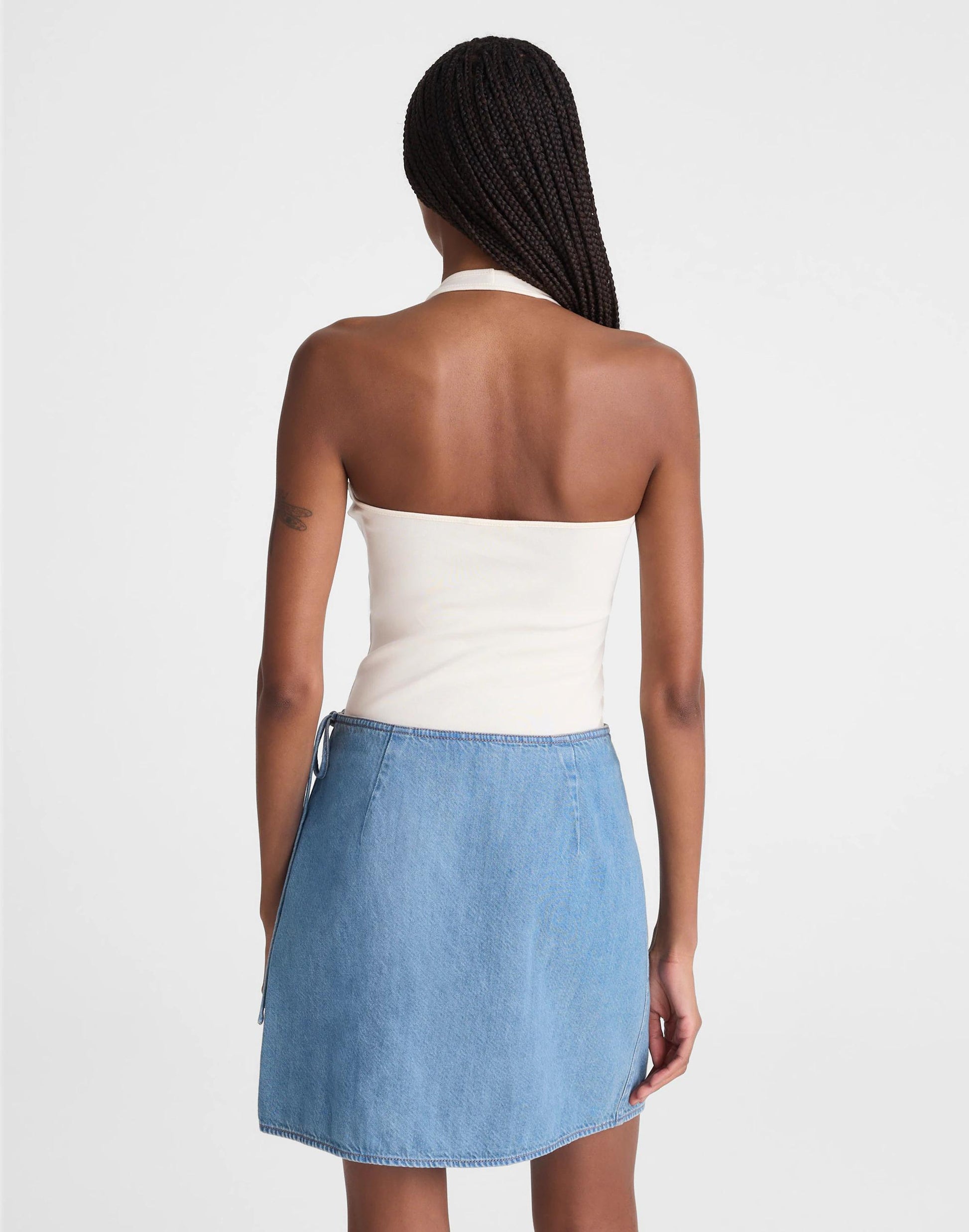 Madewell Airy Denim Wrap Mini Skirt