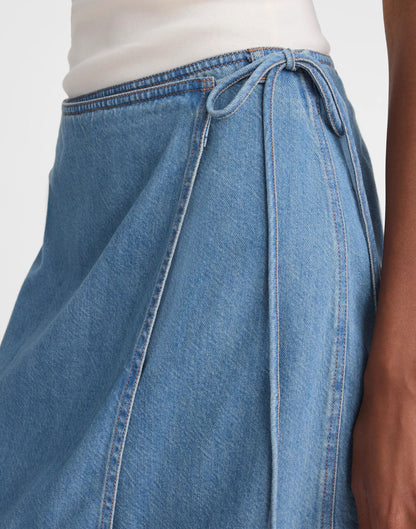 Madewell Airy Denim Wrap Mini Skirt