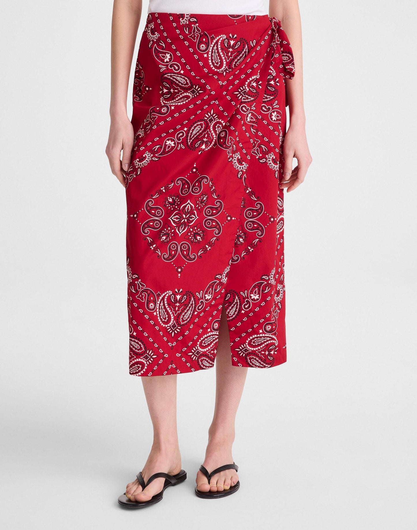 Madewell Midi Wrap Skirt in Poplin