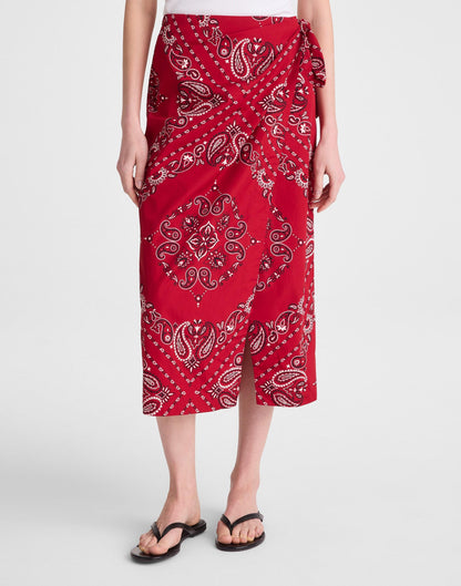Madewell Midi Wrap Skirt in Poplin