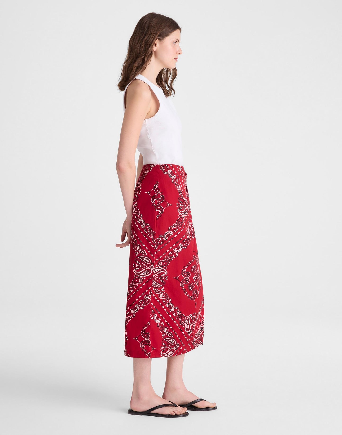 Madewell Midi Wrap Skirt in Poplin