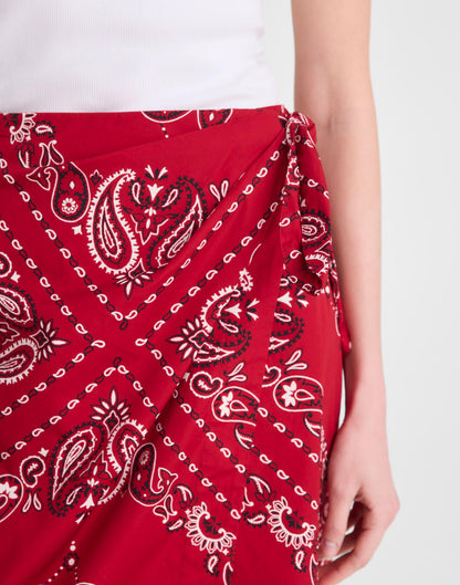 Madewell Midi Wrap Skirt in Poplin