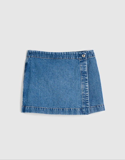 Madewell Denim Wrap Mini Skort
