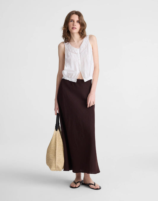 Madewell Maxi Slip Skirt in Linen