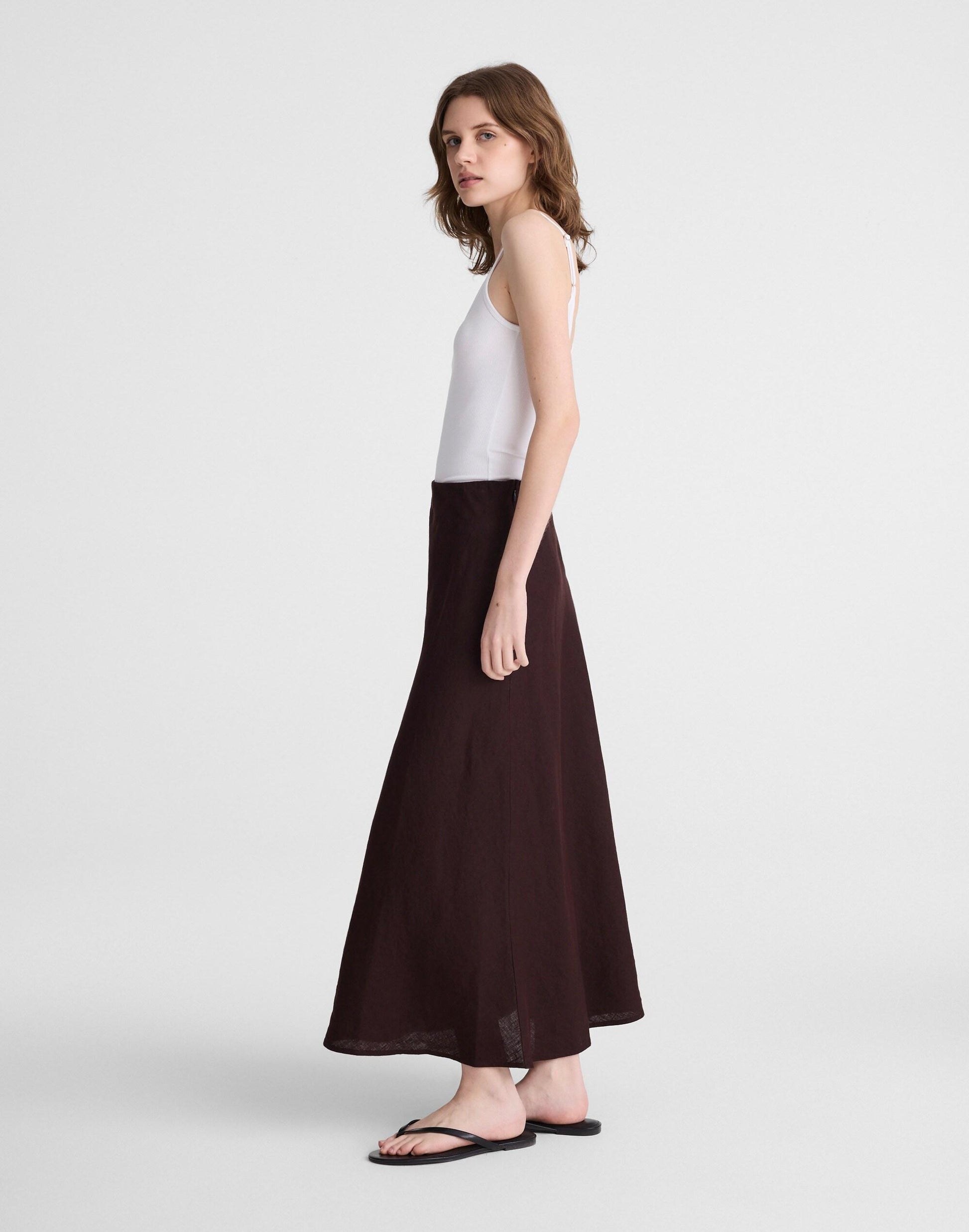 Madewell Maxi Slip Skirt in Linen