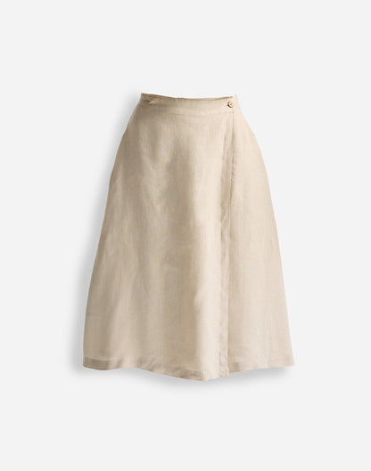 Madewell Reistor® Overlap Midi Skirt in 100% Neutral Beige Hemp