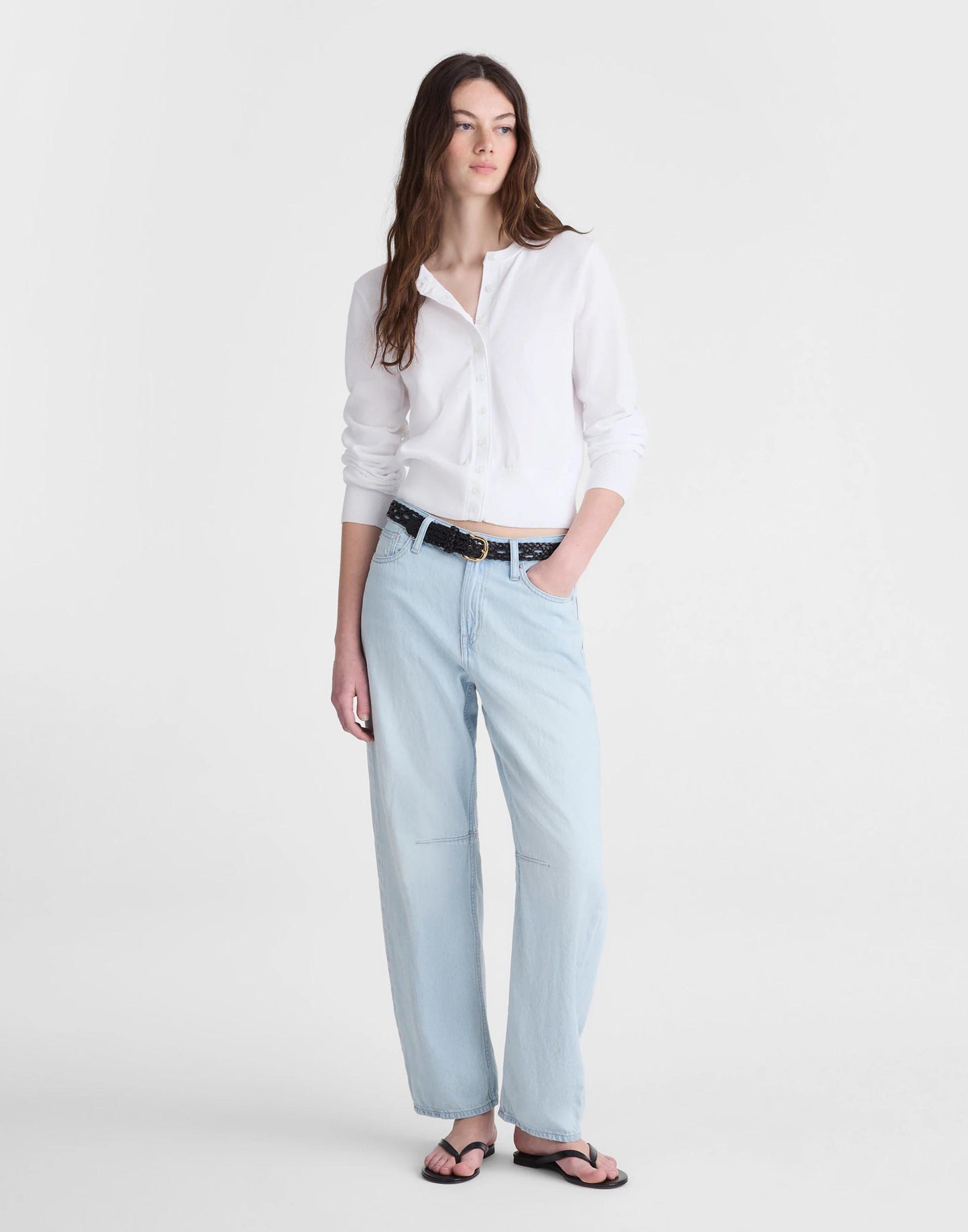 Madewell Button-Front Cardigan in 100% Cotton