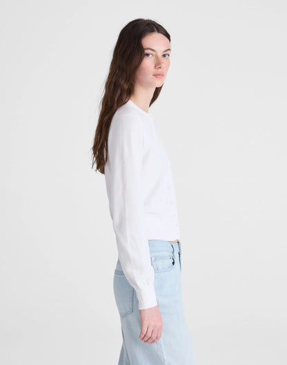 Madewell Button-Front Cardigan in 100% Cotton