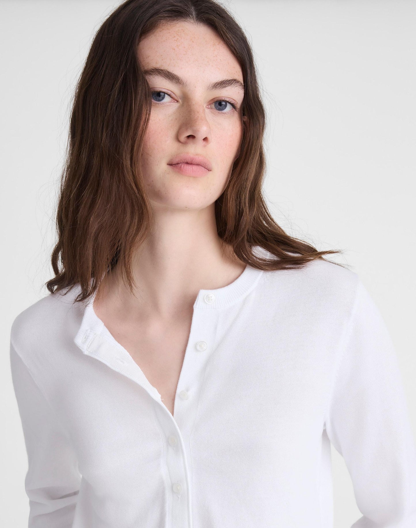 Madewell Button-Front Cardigan in 100% Cotton