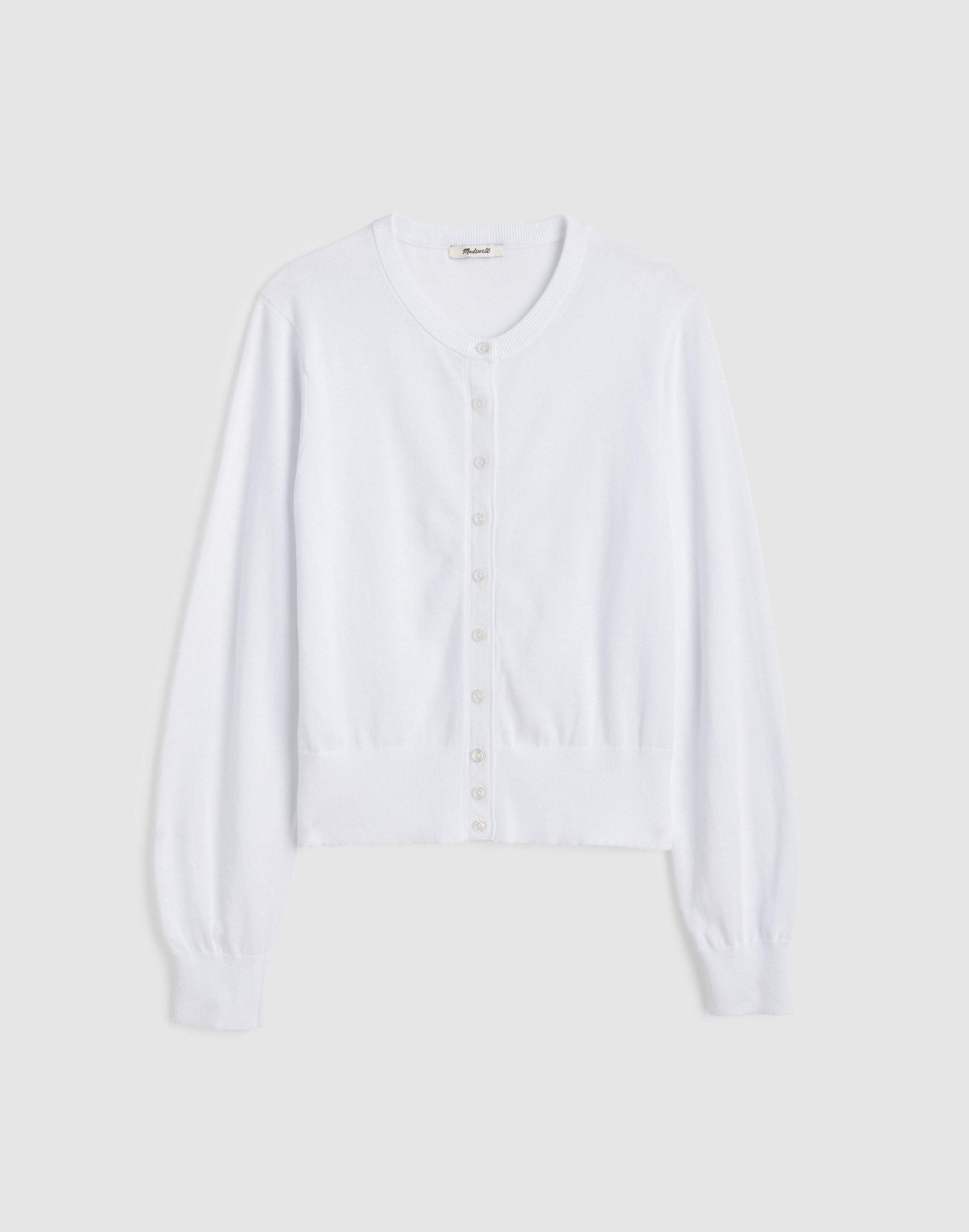 Madewell Button-Front Cardigan in 100% Cotton