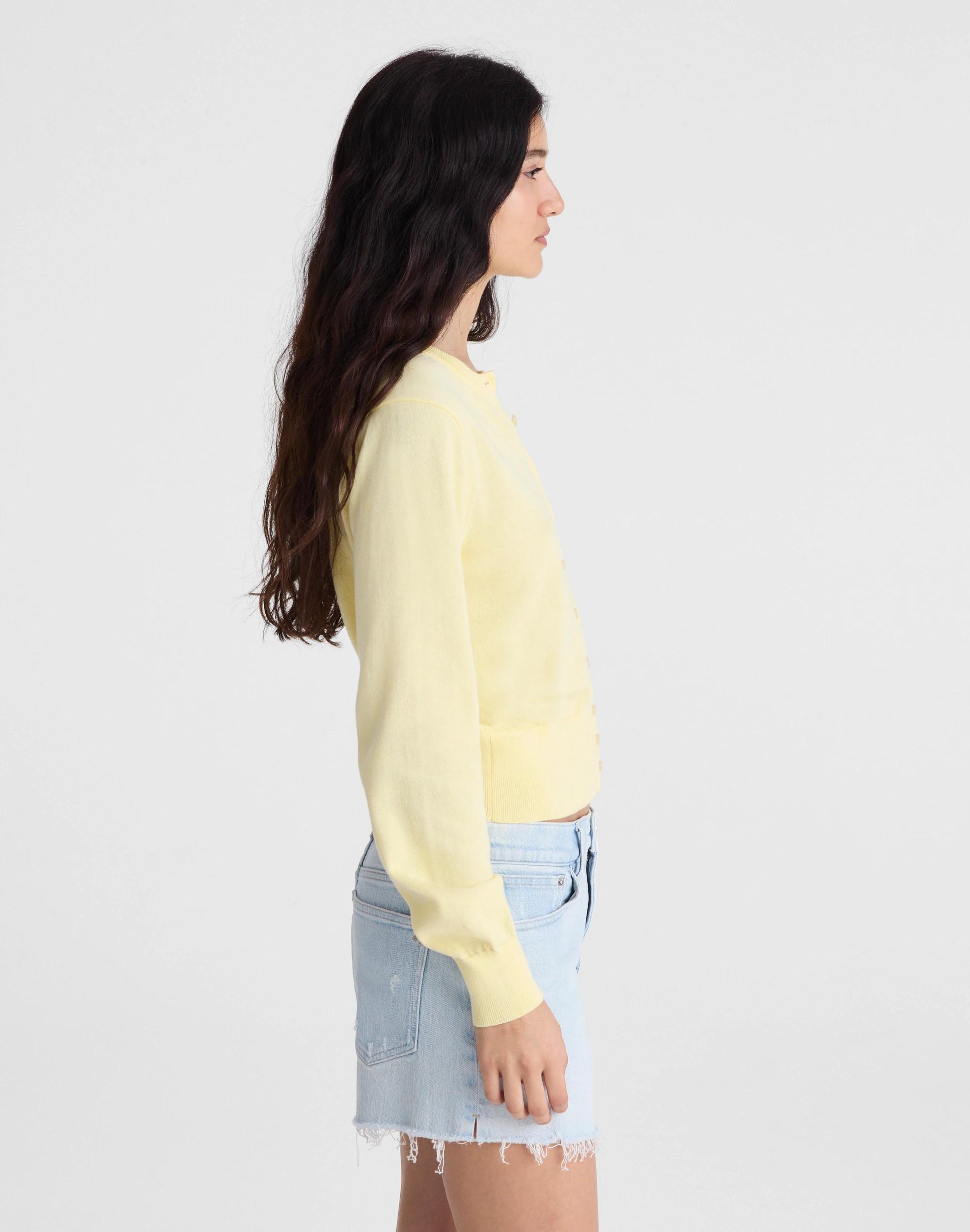 Madewell Button-Front Cardigan in 100% Cotton