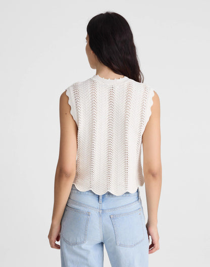 Madewell Wavy-Knit Button-Front Shell Top
