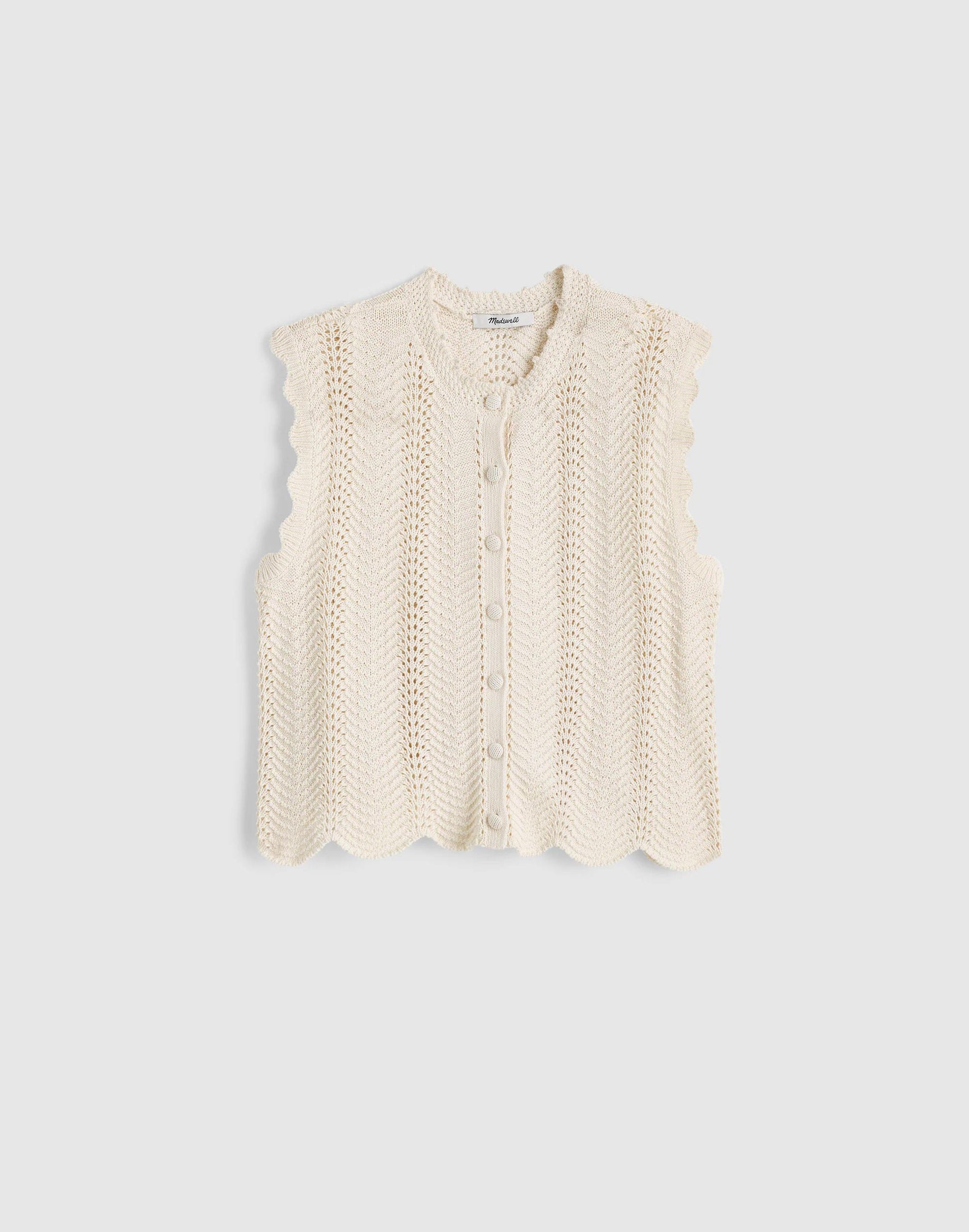 Madewell Wavy-Knit Button-Front Shell Top