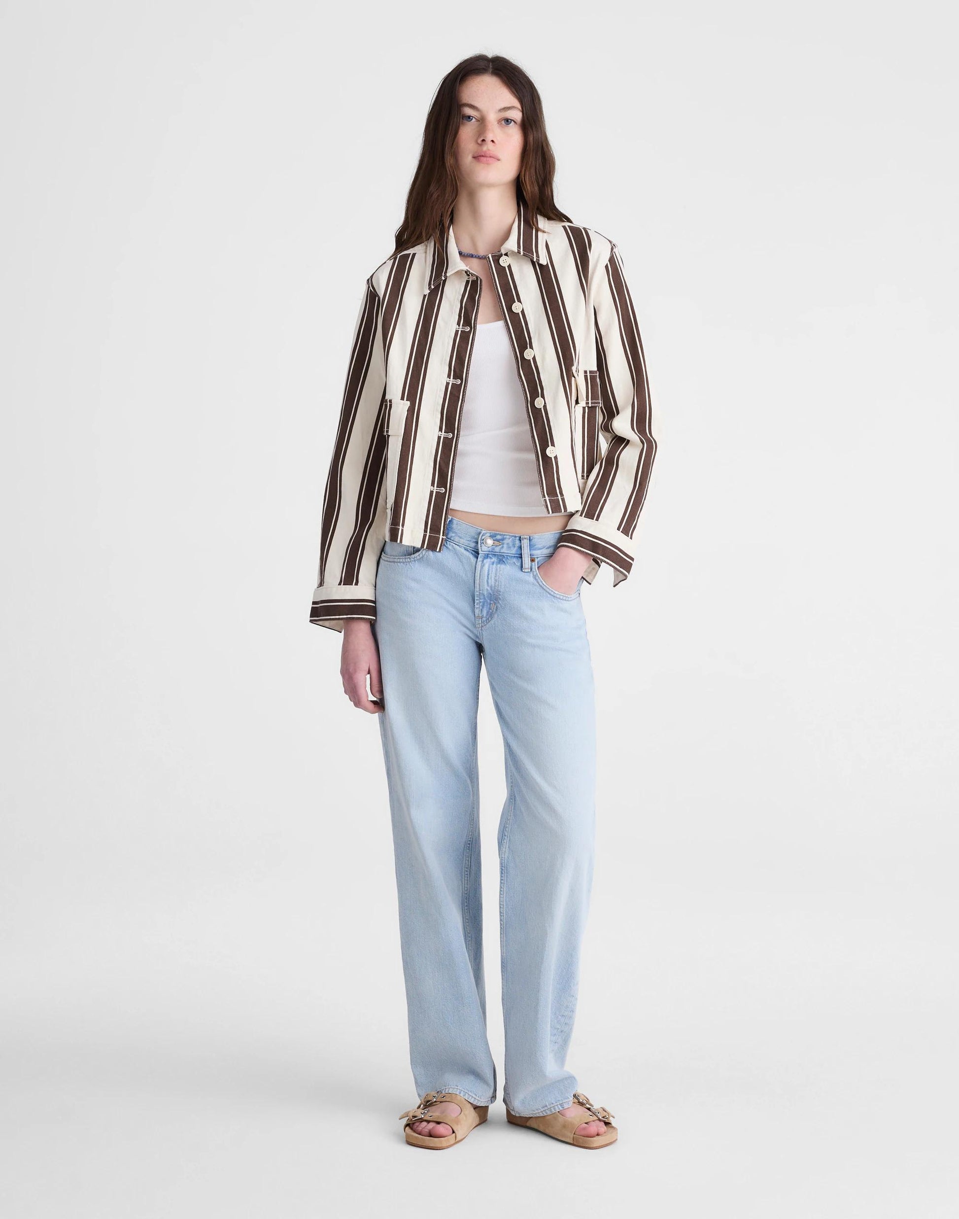 Madewell Cropped Button-Front Jacket