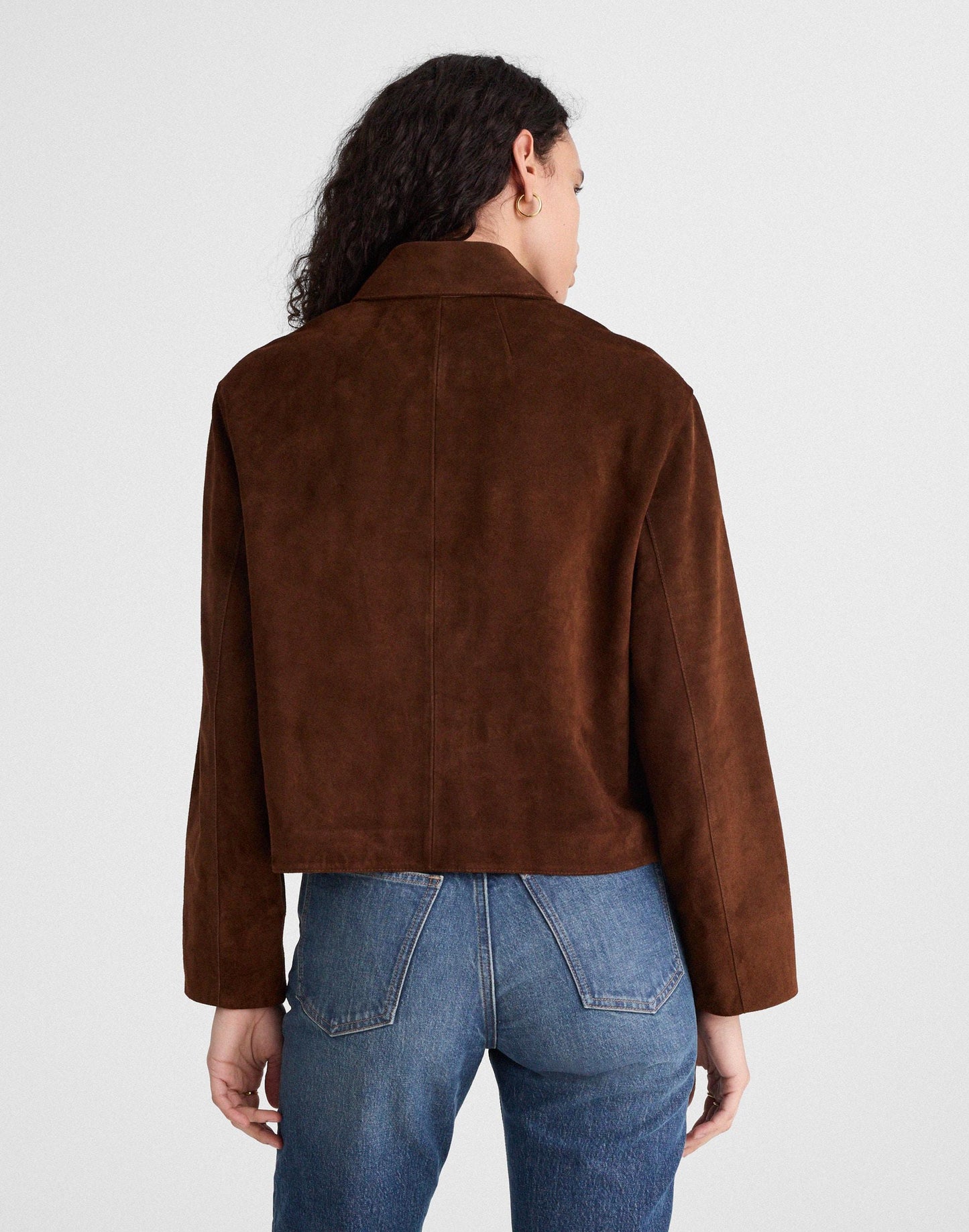 Madewell Boxy-Crop Jacket in Suede