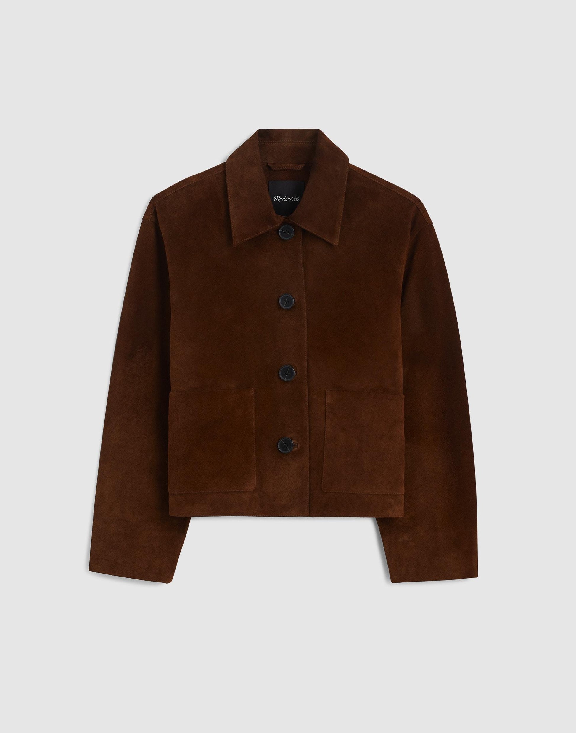 Madewell Boxy-Crop Jacket in Suede