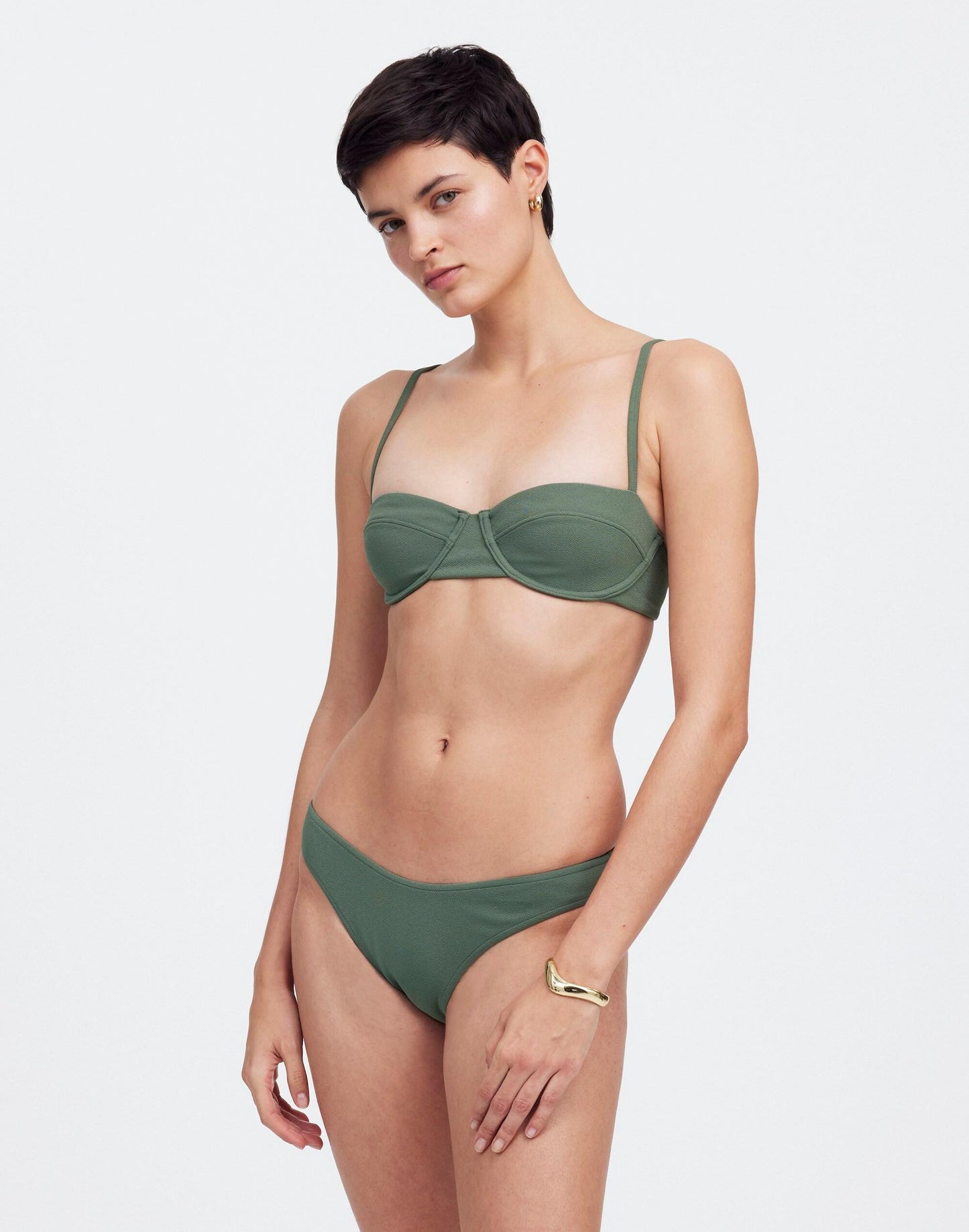 Madewell Zulu & Zephyr Eucalyptus Textured Balconette Bikini Top