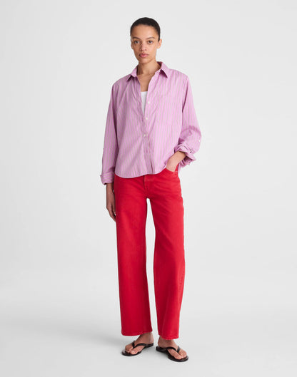 Madewell The Signature Y-Neck Shirt in Poplin