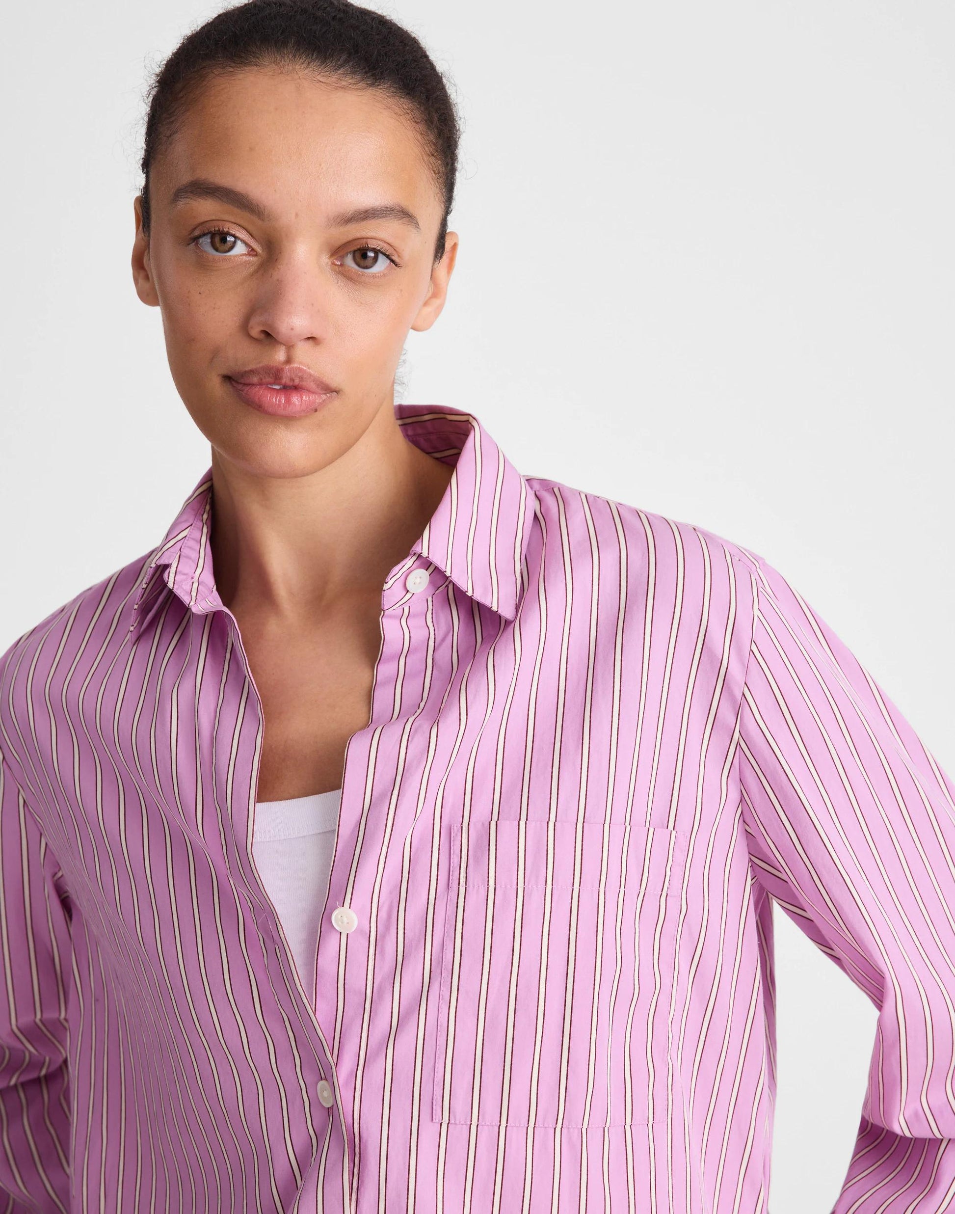 Madewell The Signature Y-Neck Shirt in Poplin