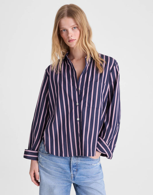 Madewell The Signature Y-Neck Shirt in Poplin