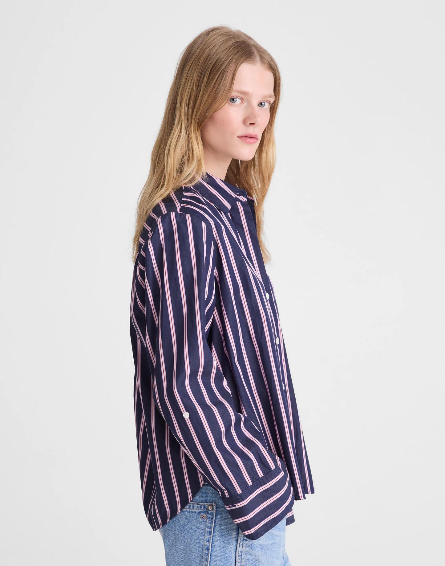 Madewell The Signature Y-Neck Shirt in Poplin