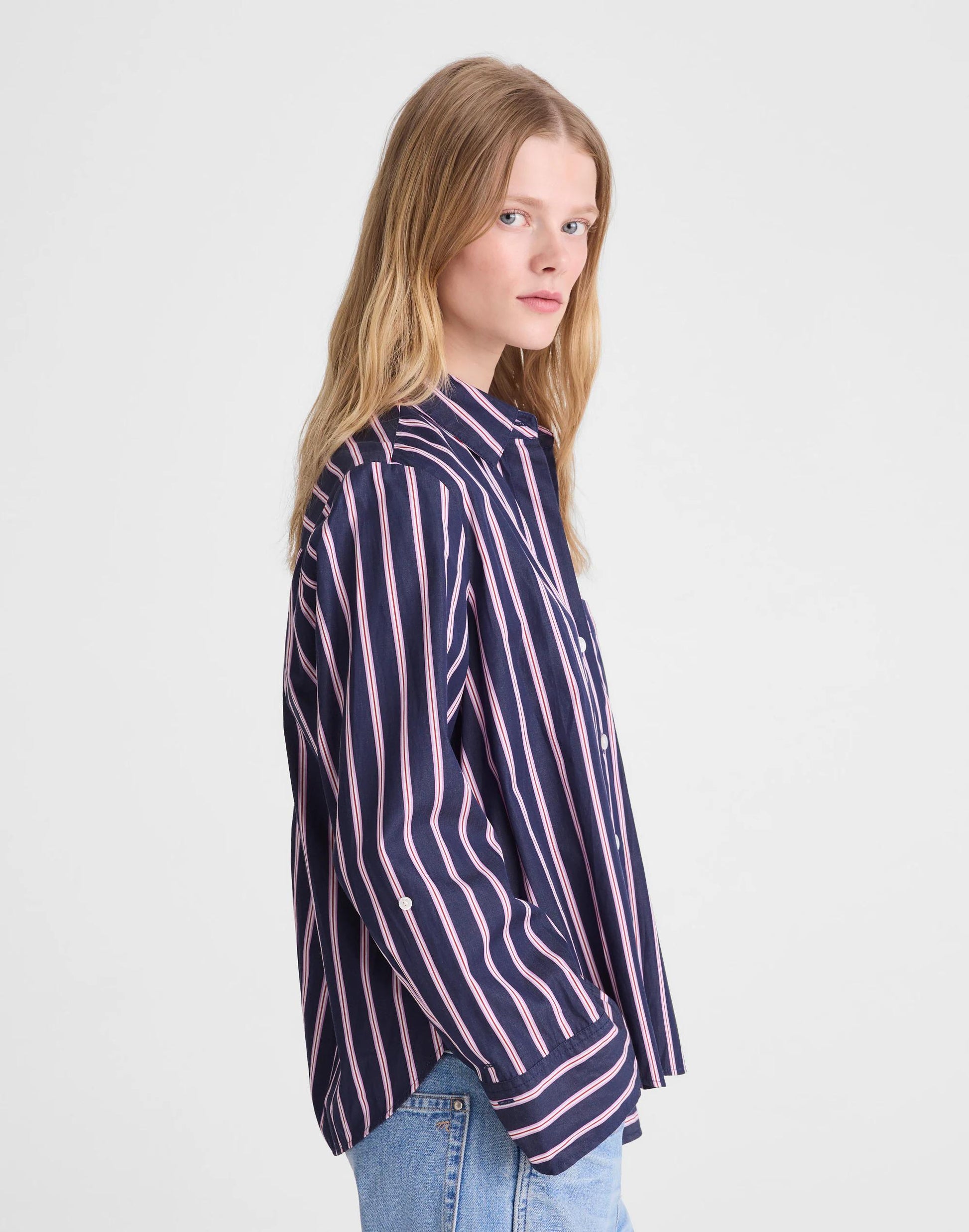 Madewell The Signature Y-Neck Shirt in Poplin
